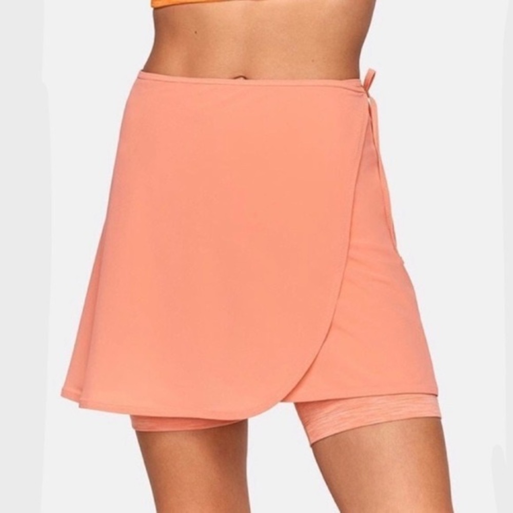 Outdoor Voices tissue weave wrap mini skirt